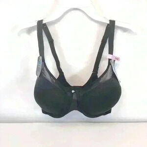 Bali Women’s Smoothing Comfort Breathable Cups Adjustable Straps Black Bra 34D